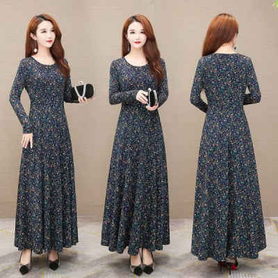 Dress Mother Dress Big Swing Dress Noble Long Skirt Women - happyshop365247