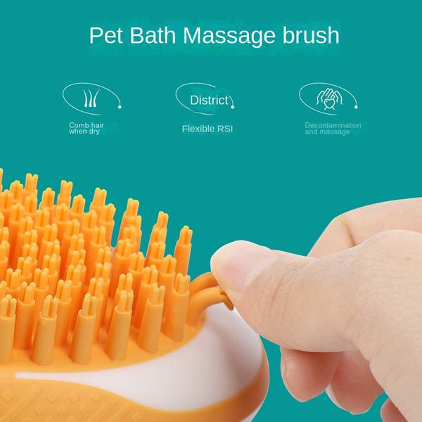 Dog Cat Bath Brush 2-in-1 Pet SPA Massage Comb Soft Silicone Pets Shower Hair Grooming Cmob Dog Cleaning Tool Pet Products - happyshop365247