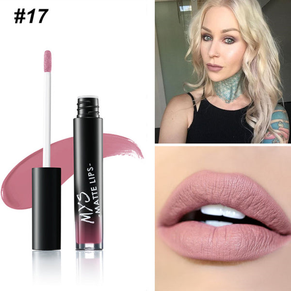 MYS Brand Makeup Matte Liquid Lipstick Tint Waterproof Make Up Long Lasting Lip Stick Nude Lip Gloss Cosmetics Batom - happyshop365247