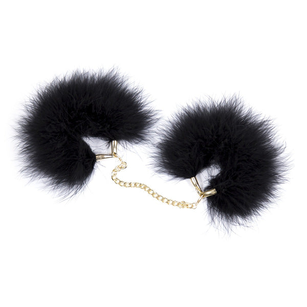 Binding Handcuffs Hand And Foot Cuffs Short Feather Small Handcuffs Feather Black Adult Products - happyshop365247