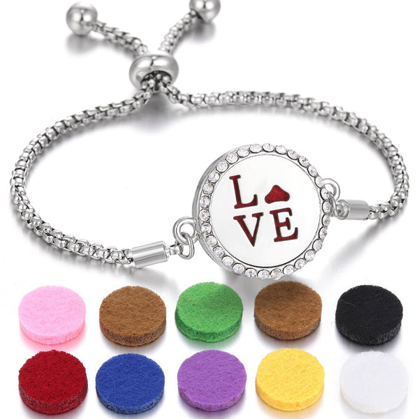 2024 New Kaleidoscope Aromatherapy Bracelet Perfume Essential Oil Diffuser Locket Bracelet Charms Women Aroma Diffuser Jewelry - happyshop365247