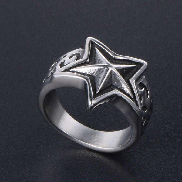 Stainless Steel Ring Men And Women Star Jewelry - happyshop365247