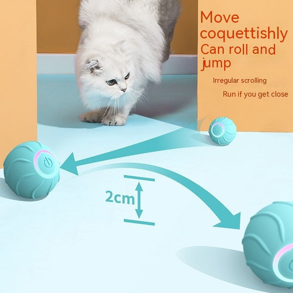 Smart Cat Toys Rolling Ball Pet Cat Owner Interactive Pets Toys Automatic Bouncing Ball USB Self Hi Teasing Kittens Jumping Ball - happyshop365247