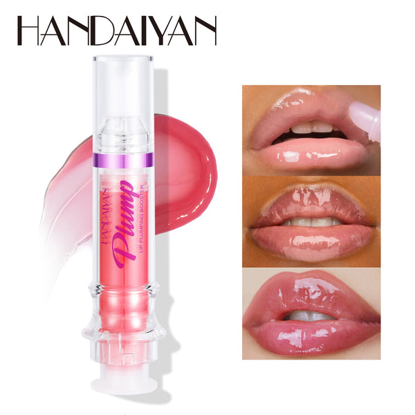 HANDAIYAN PLUMP & POUT Lip Plumping Booster Gloss, High Shine for Plumper Looking Lips,Extreme Shine Crystal Volume Lip Oil - happyshop365247