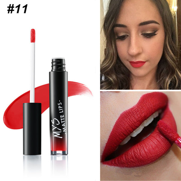 MYS Brand Makeup Matte Liquid Lipstick Tint Waterproof Make Up Long Lasting Lip Stick Nude Lip Gloss Cosmetics Batom - happyshop365247