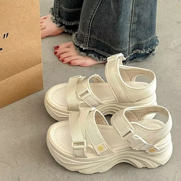 One-strap versatile casual cake Roman sandals for trendy women, thick-soled sandals for women - happyshop365247