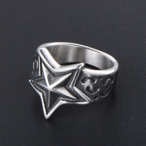 Stainless Steel Ring Men And Women Star Jewelry - happyshop365247