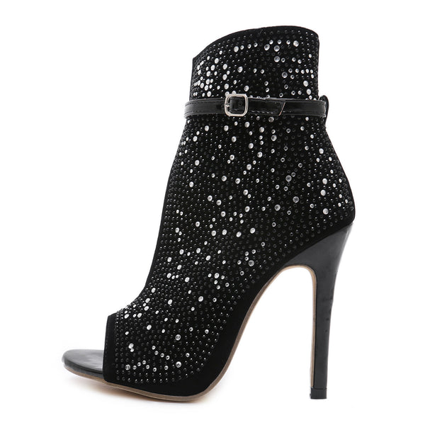 Fishbill Rhinestone Heels - happyshop365247