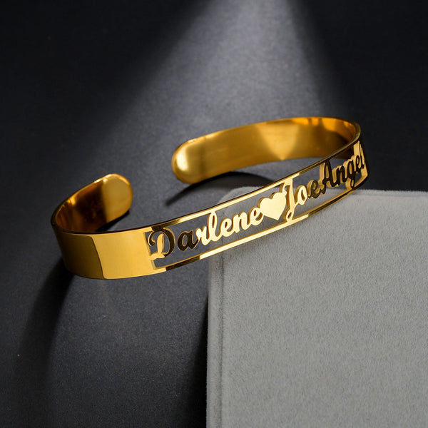 Customized Name Bracelet Personalized Custom Bangles Stainless Steel Jewelry - happyshop365247