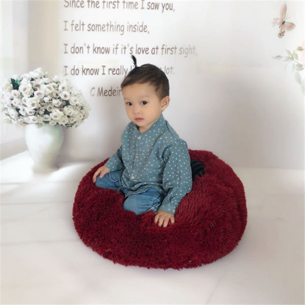 Round Long Hairy Autumn And Winter Nest Pad Cat Mattress - happyshop365247