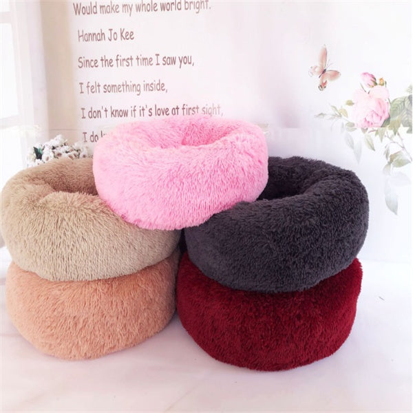 Round Long Hairy Autumn And Winter Nest Pad Cat Mattress - happyshop365247