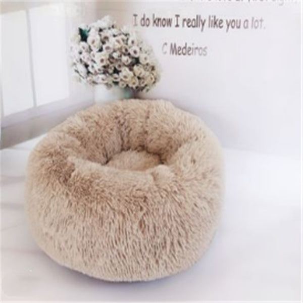 Round Long Hairy Autumn And Winter Nest Pad Cat Mattress - happyshop365247