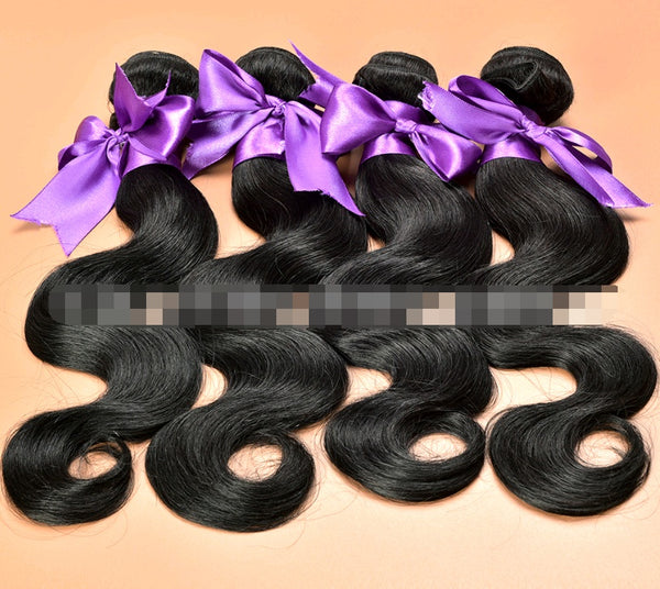 Real Hair Wig Hair Styling Hair Extension Body Wave Human Hair Weaves Bundle Deals Human Hair Extensions Natural & Jet Black - happyshop365247
