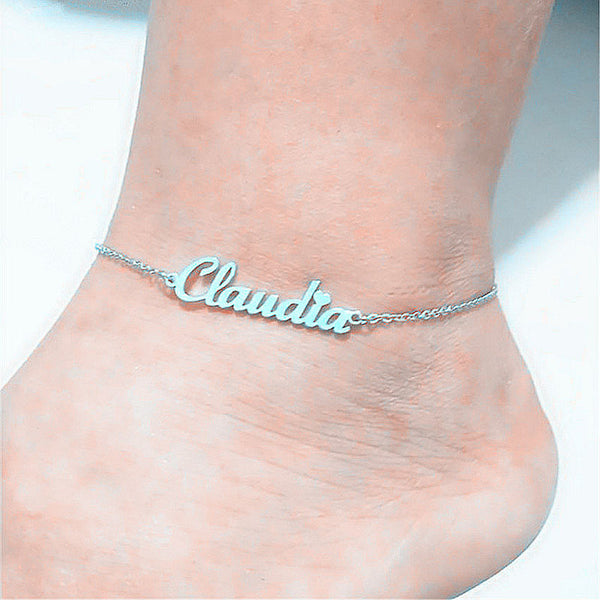 Summer Personalized Custom Name Anklets For Women Stainless Steel Cable Chain Gold Colour Sandy Beach Exquisite Jewelry Present - happyshop365247