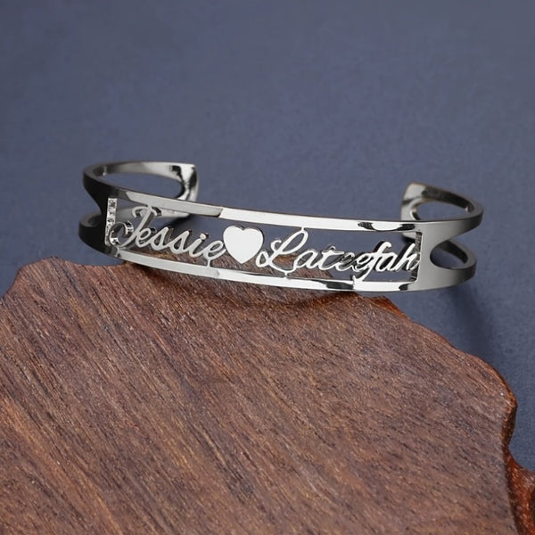 Customized Name Bracelet Personalized Custom Bangles Stainless Steel Jewelry - happyshop365247