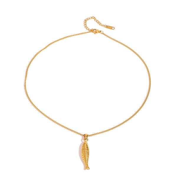 18K Goldfish Shaped Trendy Unique Necklace - happyshop365247