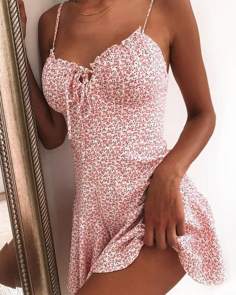 Floral Dress Mini Camisole Dress Women - happyshop365247