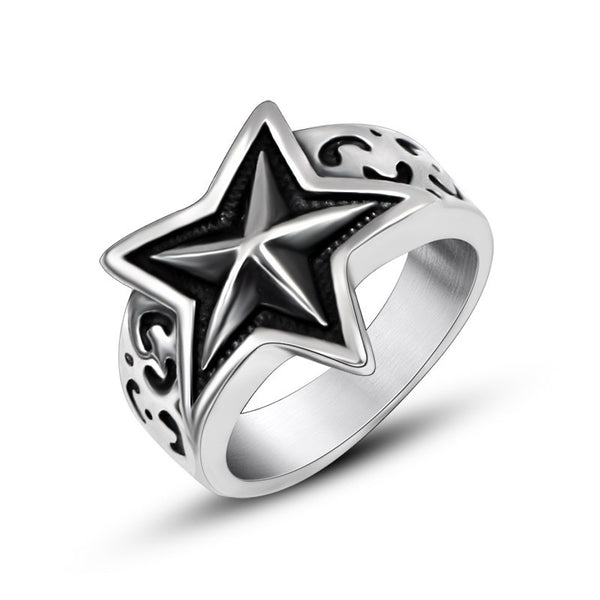 Stainless Steel Ring Men And Women Star Jewelry - happyshop365247