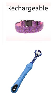 LED Dog Collar Safety Adjustable Nylon Leopard Pet Collar - happyshop365247