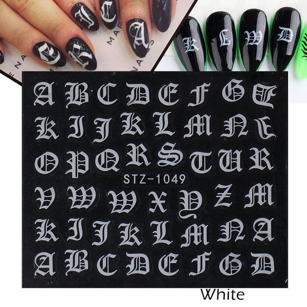 Personality Python Dark Letter Transfer Nail Sticker - happyshop365247