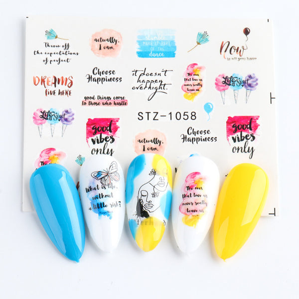 Personality Python Dark Letter Transfer Nail Sticker - happyshop365247