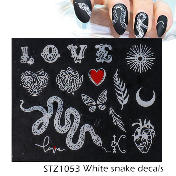 Personality Python Dark Letter Transfer Nail Sticker - happyshop365247