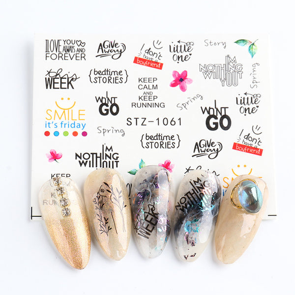 Personality Python Dark Letter Transfer Nail Sticker - happyshop365247