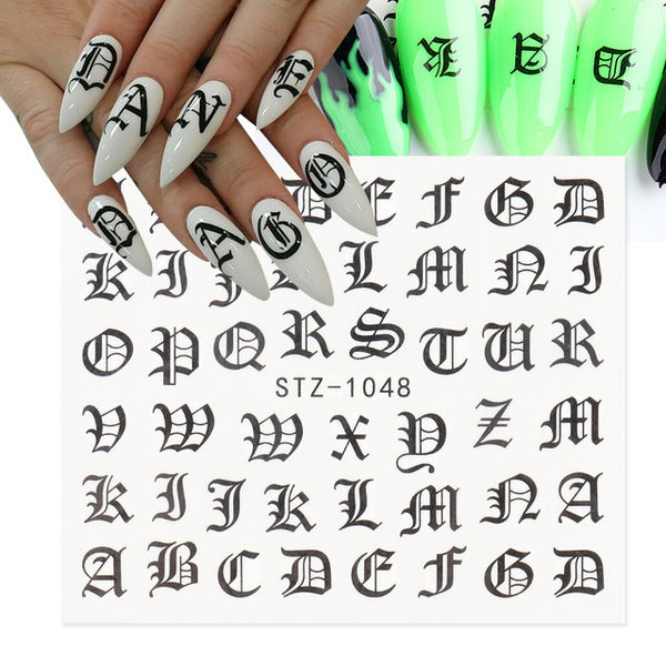 Personality Python Dark Letter Transfer Nail Sticker - happyshop365247