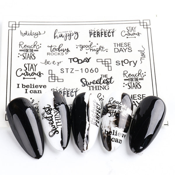 Personality Python Dark Letter Transfer Nail Sticker - happyshop365247