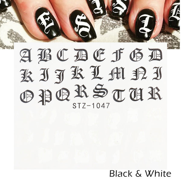 Personality Python Dark Letter Transfer Nail Sticker - happyshop365247
