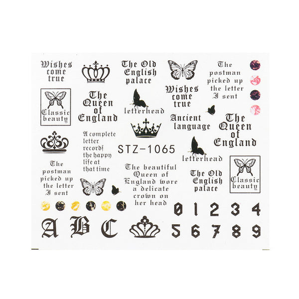 Personality Python Dark Letter Transfer Nail Sticker - happyshop365247