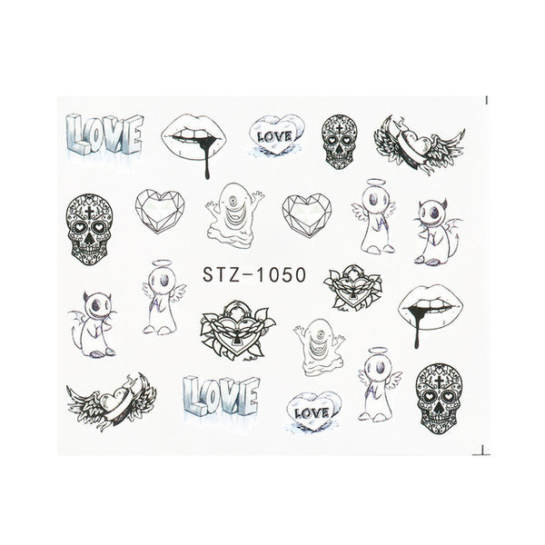 Personality Python Dark Letter Transfer Nail Sticker - happyshop365247