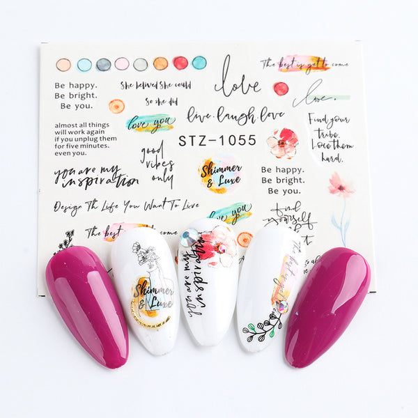 Personality Python Dark Letter Transfer Nail Sticker - happyshop365247