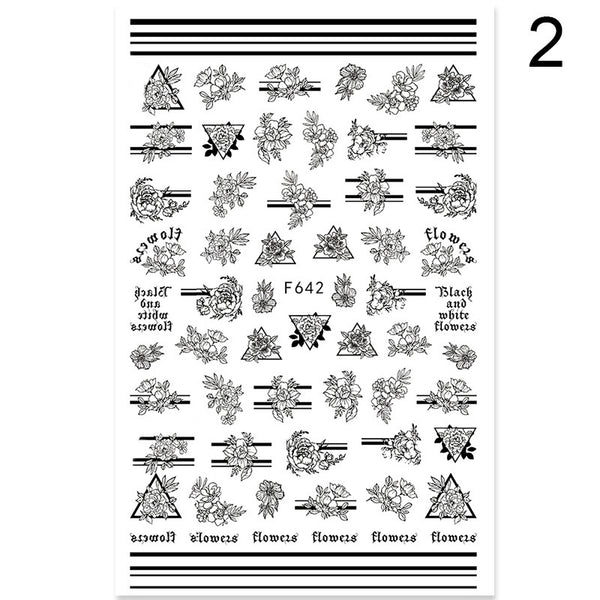 Summer Flowers and Love Adhesive Stickers Nail Art Stickers Foreign Trade Nail Stickers Nail Art Decals - happyshop365247