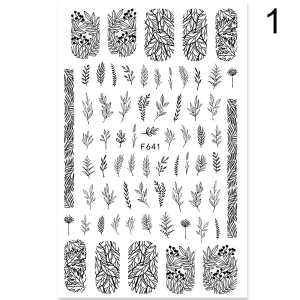 Summer Flowers and Love Adhesive Stickers Nail Art Stickers Foreign Trade Nail Stickers Nail Art Decals - happyshop365247