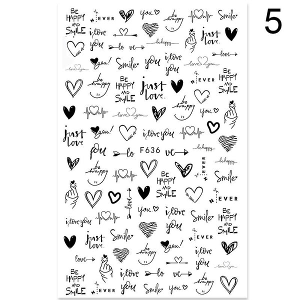 Summer Flowers and Love Adhesive Stickers Nail Art Stickers Foreign Trade Nail Stickers Nail Art Decals - happyshop365247