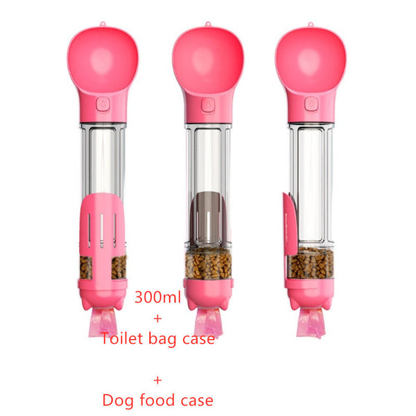 Pet Water Bottle Feeder Bowl Garbage Bag Storage Portable Pet Outdoor Travel 3 In 1 Dog Water Bottle - happyshop365247