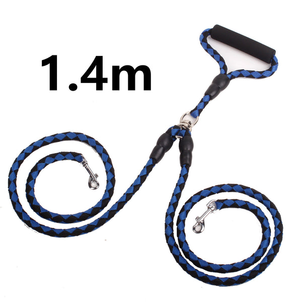 Double-Ended Traction Rope For Walking The Dog Hand-Double-Ended Traction Rope One Plus Two Leash Collar Pet Supplies Dog Collar - happyshop365247