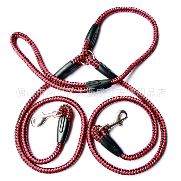 Double-Ended Traction Rope For Walking The Dog Hand-Double-Ended Traction Rope One Plus Two Leash Collar Pet Supplies Dog Collar - happyshop365247