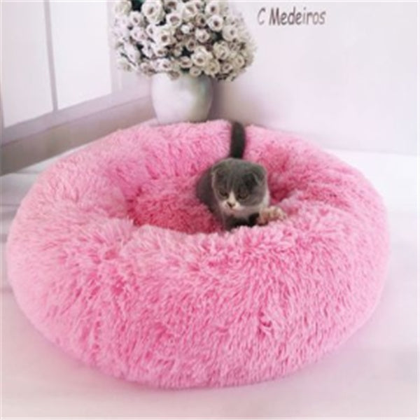 Round Long Hairy Autumn And Winter Nest Pad Cat Mattress - happyshop365247