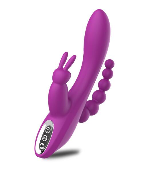 12 Speeds Waterproof Rechargeable Rabbit Vibrator G-spot and P-spot Anal Clit Stimulator Dildo Adult Sex Toys for Women - happyshop365247