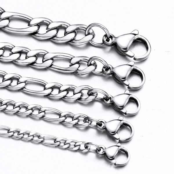 Stainless Steel Titanium Figaro Jewelry Chain - happyshop365247