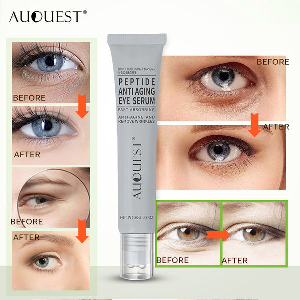AUQUEST Polypeptide Eye Serum Cream Collagen Roller Eye Cream Massage Stick Dilute Eye Bag Eye Cream - happyshop365247