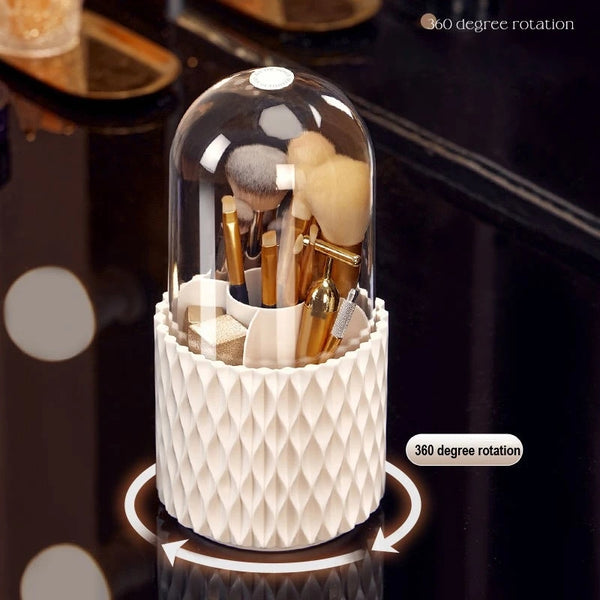 Rotary brush cylinder with cover dustproof brush cylinder cosmetics storage box - happyshop365247
