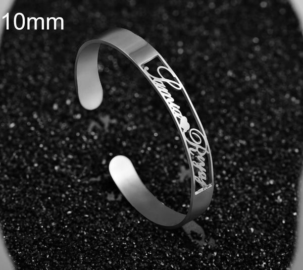 Customized Name Bracelet Personalized Custom Bangles Stainless Steel Jewelry - happyshop365247