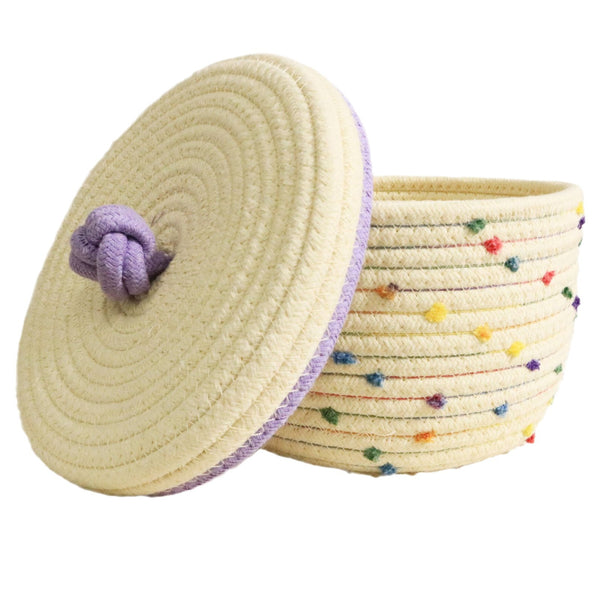 Creative desktop cosmetics storage woven basket - happyshop365247