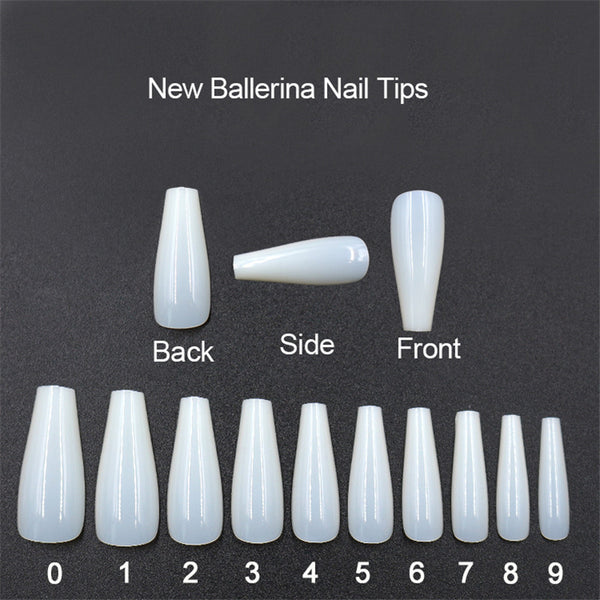500 tablets of transparent natural color ballet fake nails - happyshop365247