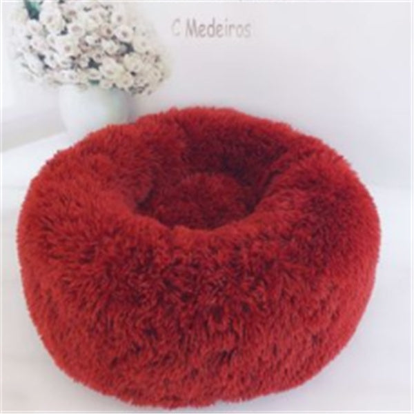 Round Long Hairy Autumn And Winter Nest Pad Cat Mattress - happyshop365247
