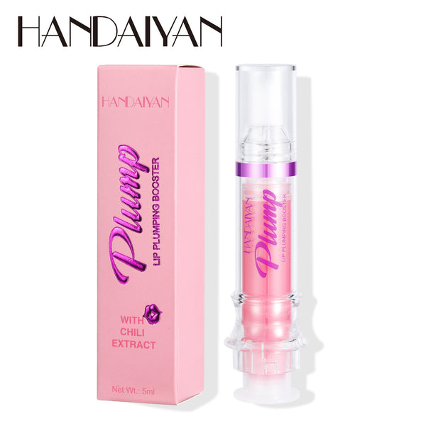 HANDAIYAN PLUMP & POUT Lip Plumping Booster Gloss, High Shine for Plumper Looking Lips,Extreme Shine Crystal Volume Lip Oil - happyshop365247