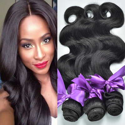 Real Hair Wig Hair Styling Hair Extension Body Wave Human Hair Weaves Bundle Deals Human Hair Extensions Natural & Jet Black - happyshop365247